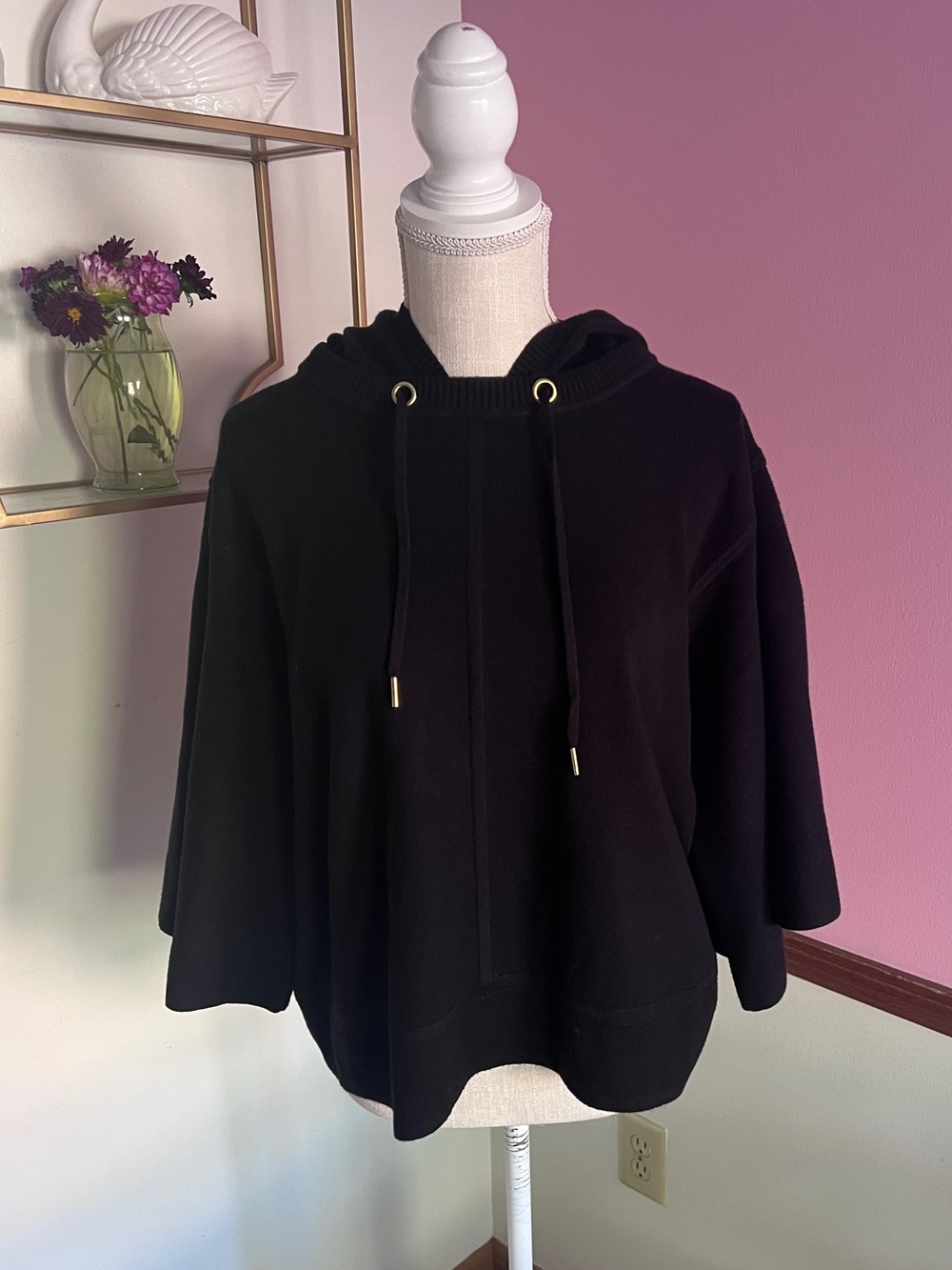 Maeve hooded wide sleeve sweater